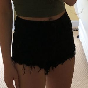 Black denim shorts size 24